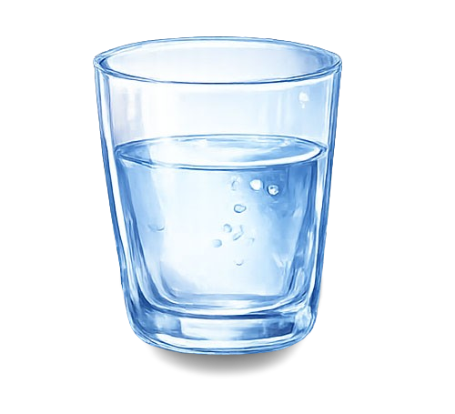 Clear glass filled with water showcasing bubbles.